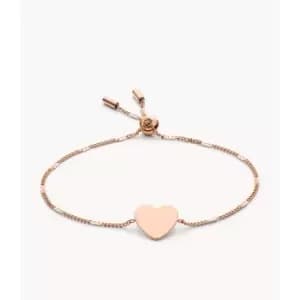 Fossil Womens Lane Heart Rose Gold-Tone Steel Bracelet - Rose Gold