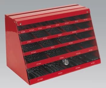 Sealey DBRFSET Drill Bit Counter Top Dispenser 250pc HSS Roll Forged