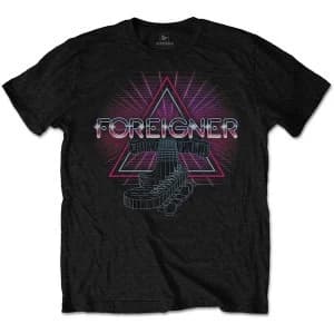 Foreigner - Neon Guitar Mens Large T-Shirt - Black