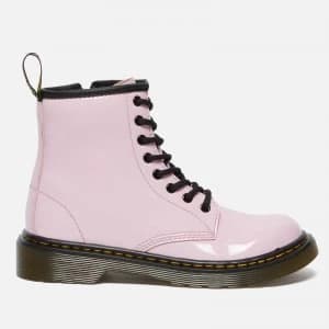 Dr. Martens Kids 1460 Patent Lamper Lace Up Boots - Pale Pink - UK 1 Kids