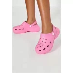 I Saw It First Pink Platform Rubber Clog - Pink