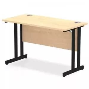 Impulse 1200 x 600mm Straight Desk Maple Top Black Cantilever Leg