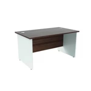 Jemini Rectangular Panel End Desk 1400x800x730mm Dark Walnut KF804758