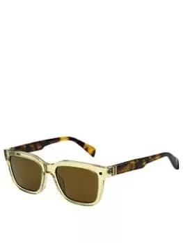 Ted Baker Rectangular Heavy Frame Sunglasses, Grey, Men