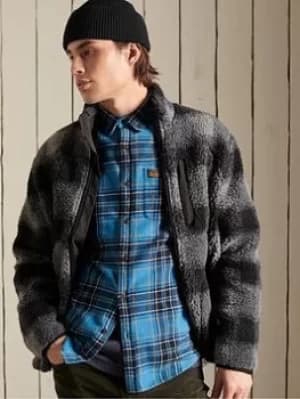 Superdry Sherpa Workwear Jacket, Black/Grey Size XL Men