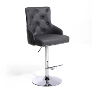 Rocco Leather Match Graphite Grey Bar Stool
