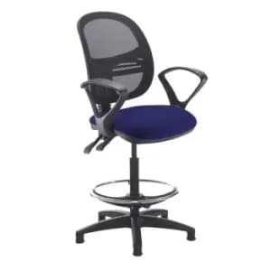 Dams MTO Jota Mesh Back Draughtsmans Chair with Fixed Arms - Slip Grey