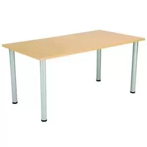 Jemini Rectangular Meeting Table 1600x800x730mm Nova OakSilver