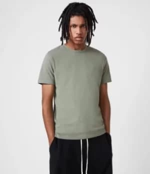 AllSaints Mens Brace Crew T-Shirt, Agave Green, Size: XXL