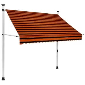 Vidaxl Manual Retractable Awning 200cm Orange And Brown