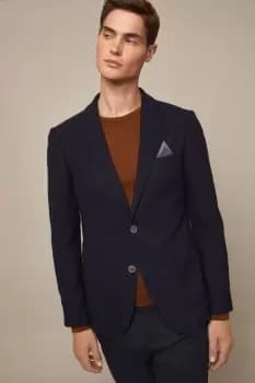 Mens Slim Fit Navy Patch Pocket Blazer