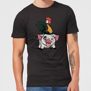 Disney Moana Hei Hei and Pua Mens T-Shirt - Black - 3XL - Black
