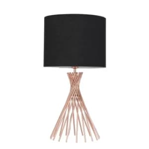 Gosforth Copper Table Lamp with Black Shade
