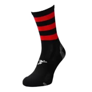 Precision Pro Hooped GAA Mid Socks Junior Black/Red UK Size J8-J11