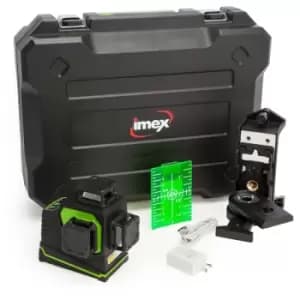 Imex LX3DG Green Beam Cross Line Laser Level 360 Degree Multi Line Laser Cased