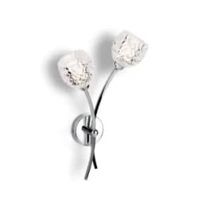 Maple 2 Light Indoor Wall Light Chrome, Moulded Clear Glass, G9
