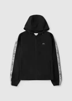 Lacoste Mens Taped Sleeve Windproof Jacket In Black