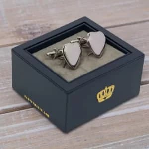 Harvey Makin Cufflink Set Heart Shaped Locket Frames