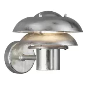 Kurnos 20cm Outdoor Wall Lantern Galvanized, E14, IP54