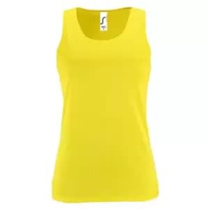 SOLS Womens/Ladies Sporty Performance Sleeveless Tank Top (M) (Neon Yellow)