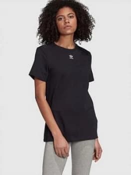 adidas Originals Trefoil Essentials T-Shirt - Black, Size 10, Women