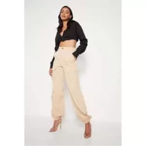 I Saw It First Stone Cuffed Cargo Utility Trouser - Brown