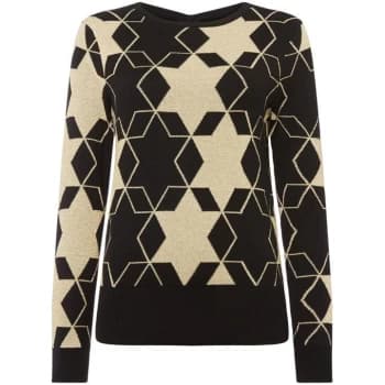 Biba Star Mosaic Intarsia Jumper - Black