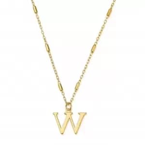 Gold Iconic Initial W Necklace GNCC4041W