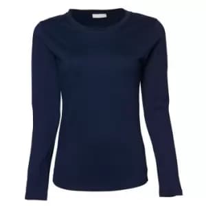 Tee Jays Womens/Ladies Interlock Long Sleeve T-Shirt (2XL) (Navy Blue)