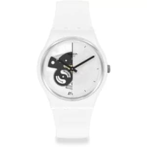 Unisex Swatch Live Time White Bioceramic Watch
