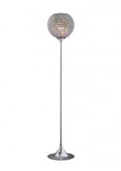 Floor Lamp 5 Light Polished Chrome, Crystal