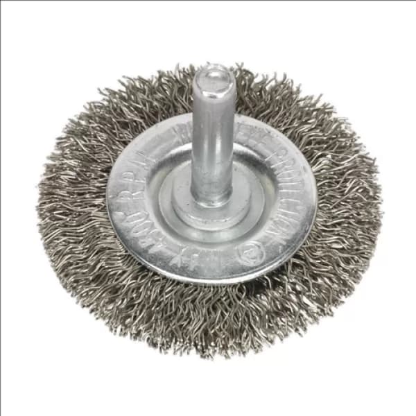 Genuine SEALEY SFBS50 Flat Wire Brush Stainless Steel 50mm with 6mm Shaft