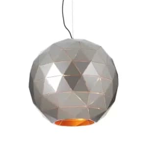 Premier Housewares Large Mateo Pendant Ceiling Light - Silver