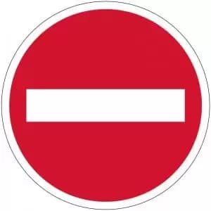 No Entry Symbol Floor Graphic adheres to most smooth clean flat