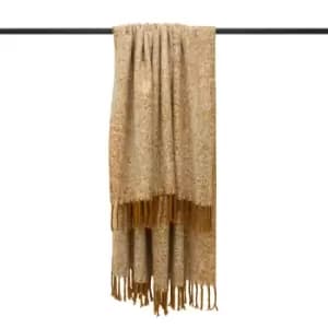 Furn Weaver Throw with Herringbone Design (One Size) (Gold)