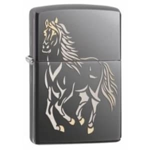 Zippo Running Horse Black Ice Windproof Lighter