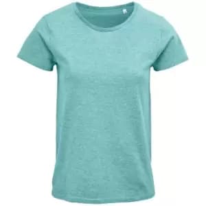 SOLS Womens/Ladies Crusader Heather Organic T-Shirt (L) (Light Green)