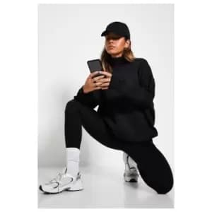 I Saw It First Oversized Roll Neck Sweatshirt - Black