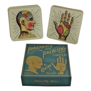 Set of 6 Phrenology & Palmistry Coasters