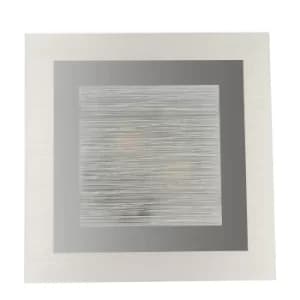 OAK 2 Light Patterned Glass Flush Ceiling Light White 40x40cm