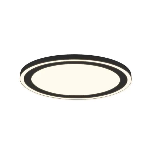 Carus Modern 43cm Round LED Semi Flush Light Black Matt 3000K