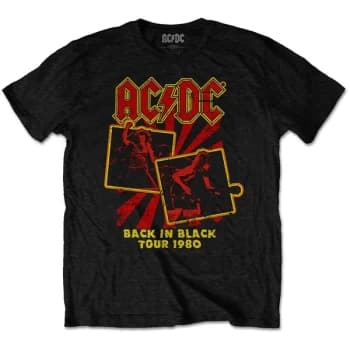 AC/DC - Back in Black Tour 1980 Unisex Large T-Shirt - Black