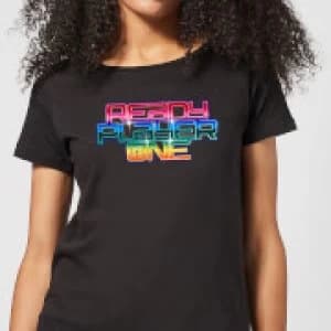 Ready Player One Rainbow Logo Womens T-Shirt - Black