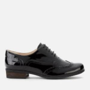 Clarks Womens Hamble Patent Brogues - Black - UK 3