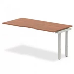 Single Ext Kit Silver Frame Bench Desk 1600 Walnut