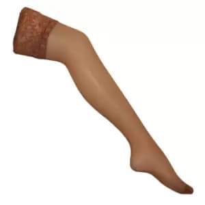 Silky Womens/Ladies Shine Lace Top Hold Ups (1 Pair) (Medium (5ft-5ft8a)) (Navy)