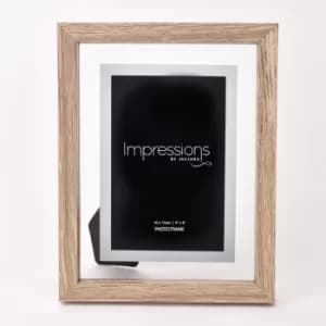 Impressions Oak Finish Wooden Frame Perspex Border 4" x 6"