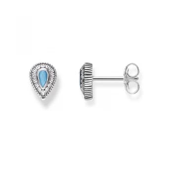 Ladies Thomas Sabo Sterling Silver Glam & Soul Turquoise Stud Earrings