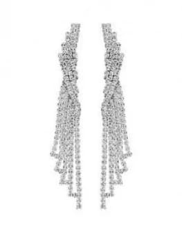 Mood Silver Plated Crystal Chandelier Drop Earrings
