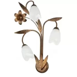 Onli Sonia Flower Design Wall Lamp, Glass Shades, 3x E14